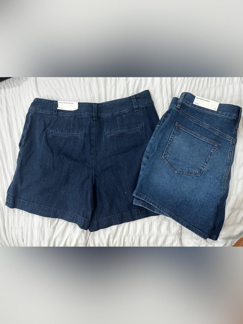 NWT LOFT Monroe 6” Shorts Size 10 Mid Rise DARK wash womens shorts - Picture 2 of 6